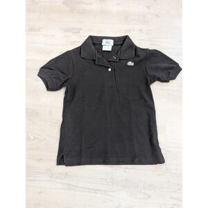 Vintage IZOD Lacoste Kid's Polo Shirt Small Short Sleeve Black Logo Cotton Blend
